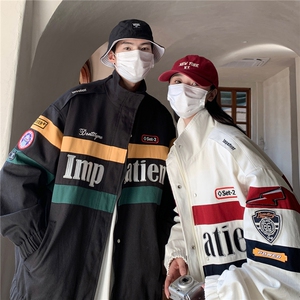 2023秋装 复古机车服ins潮牌 情侣夹克外套撞色上衣 H806 P108男图片