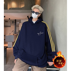 抖音得物供货提供视频秋冬重磅美式宽松织带连帽卫衣2332，男装卫衣，电商A486