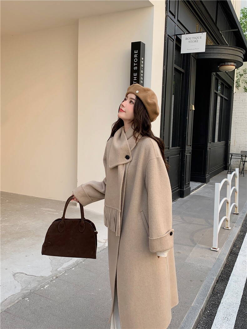 2025年春季加厚修身型流苏款,女装毛呢外套,宸诺服饰