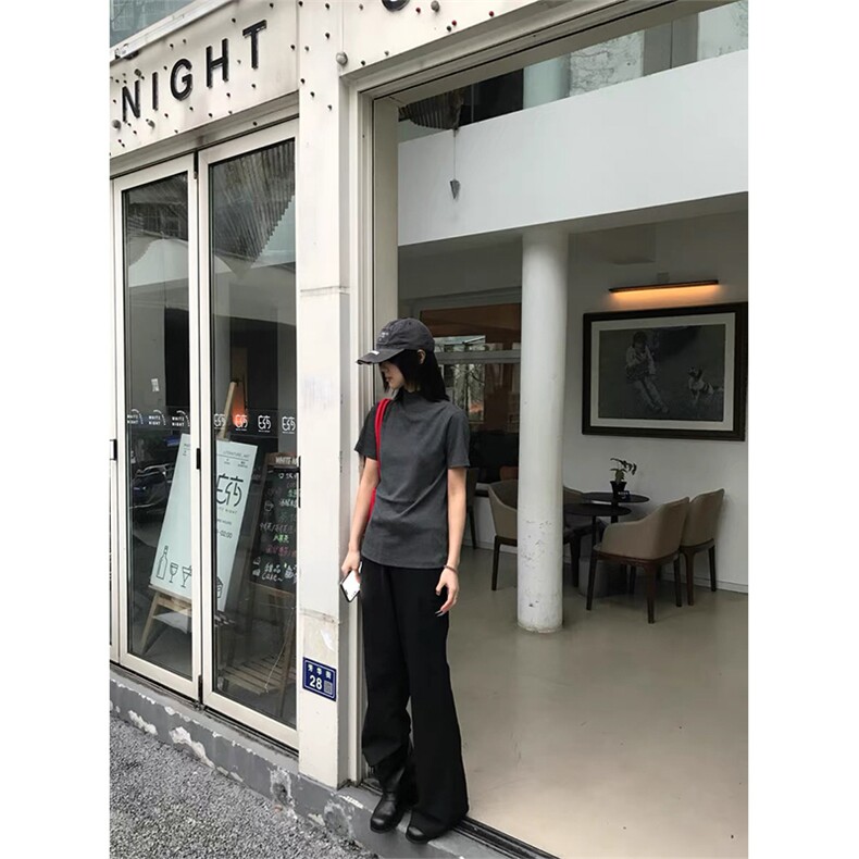 XZ10-1005-1-TTH00319-P38交叉连身领正肩短袖和弦针织修身T恤,男装T恤,星座1005-1