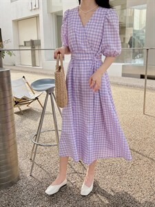 【补单款】夏季 格子系列显瘦款连衣裙图片