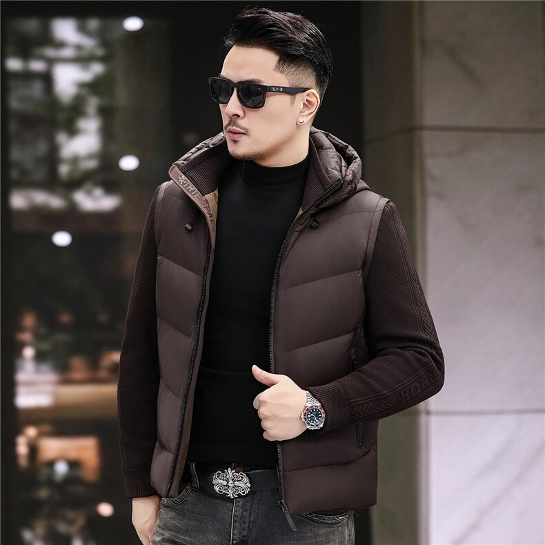主推新款冬季短款90绒子白鸭绒羽绒服外套中年男装加厚羽绒服夹克,男装夹克,钱塘723