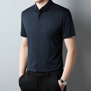 BJ101023810男士2023年夏季新款百搭衬衫男短袖商务休闲衬衣男P65图片