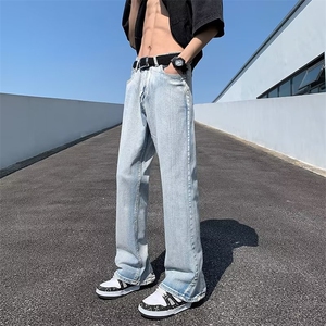 美式vibe裤子高街水洗牛仔裤男设计感小众拉链裤N1037P38图片