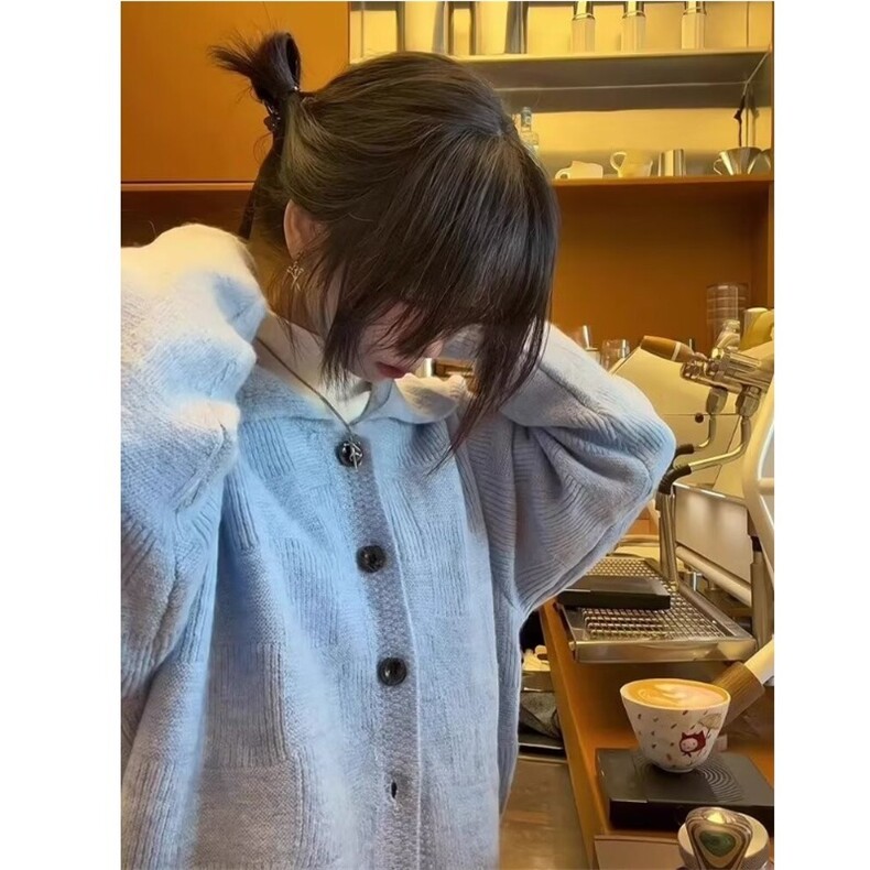 DY287-批55慵懒风纽扣开衫毛衣外套,男装针织衫/毛衣,星座603-2