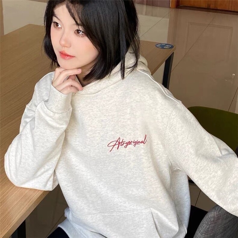美式高街连帽卫衣男女2025春秋高级感百搭上衣潮WM7036图片