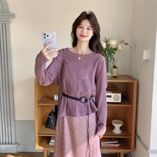 现货！26春新款紫色吊带连衣裙套装-衣珂纱朗-2D044，女装套装/套裙，衣珂纱朗