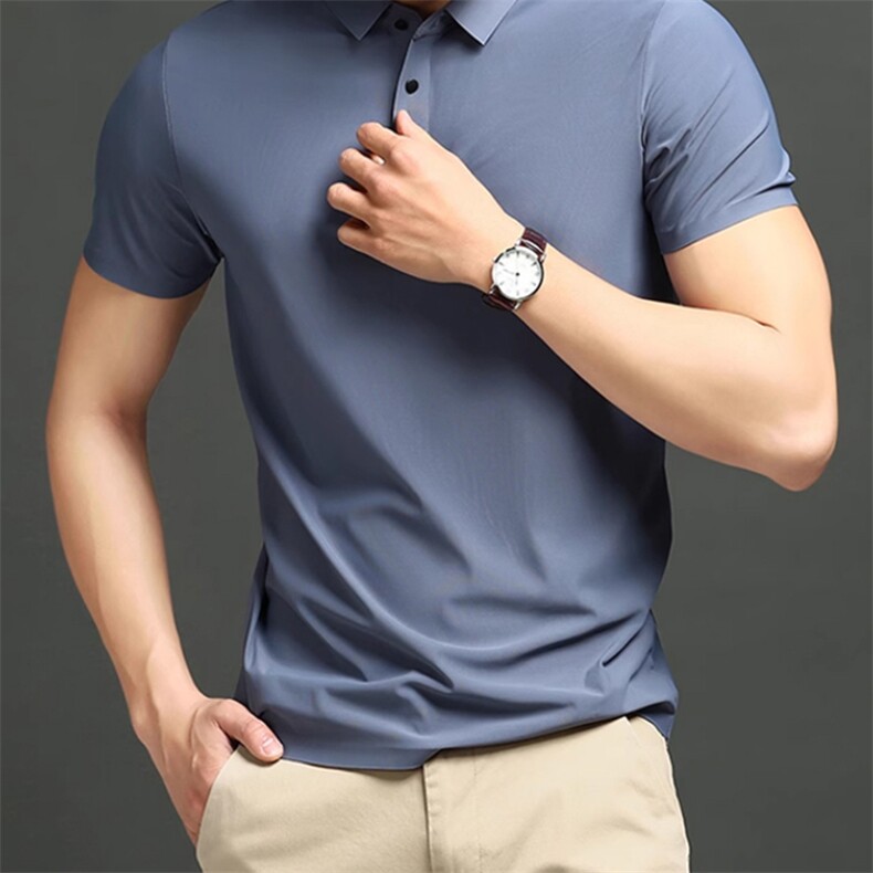 2025春季新款休闲舒适百搭无痕Polo衫，男装Polo衫，德尔信羊绒