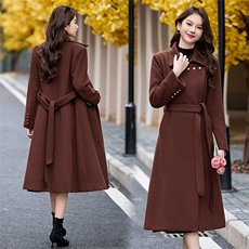 2024新款现货冬装戗驳领韩版减龄西装时尚简约气质优雅保暖大衣，女装毛呢外套，时尚俏佳人