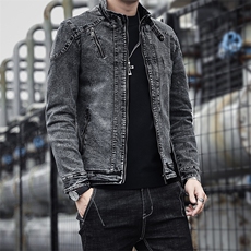 JK1823-P100美式复古水洗做旧连帽牛仔夹克外套男宽松牛仔，男装夹克，电商D310B-1