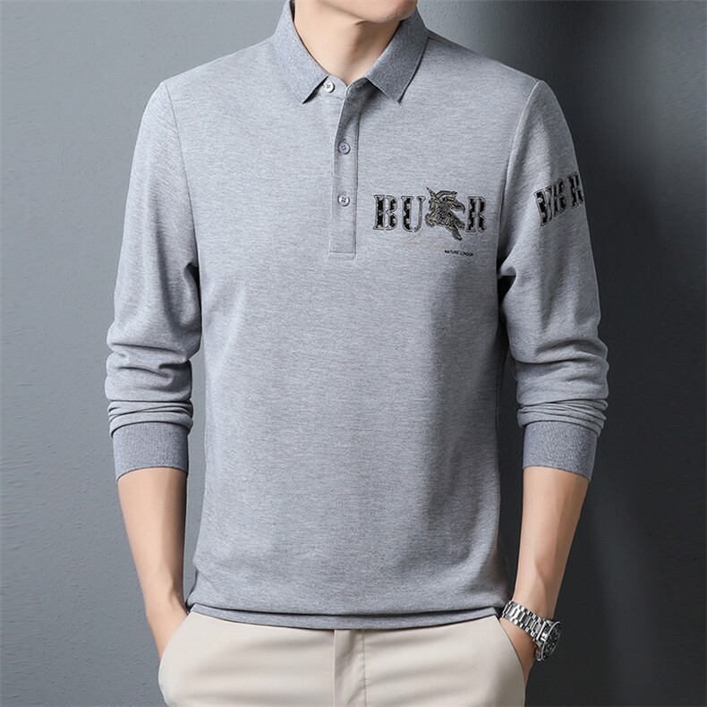 DC8219钱塘2020-3春季新款时尚男士长袖T恤商务休闲上衣高品质P53,男装T恤,钱塘207-3