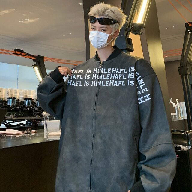 美式棒球服外套男春秋季潮牌痞帅高级感时尚潮流休闲宽松飞行夹克图片