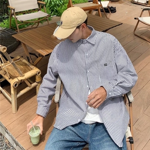 条纹衬衫长袖男春秋季款日系cityboy宽松休闲衬衣外套潮CS224-p30图片