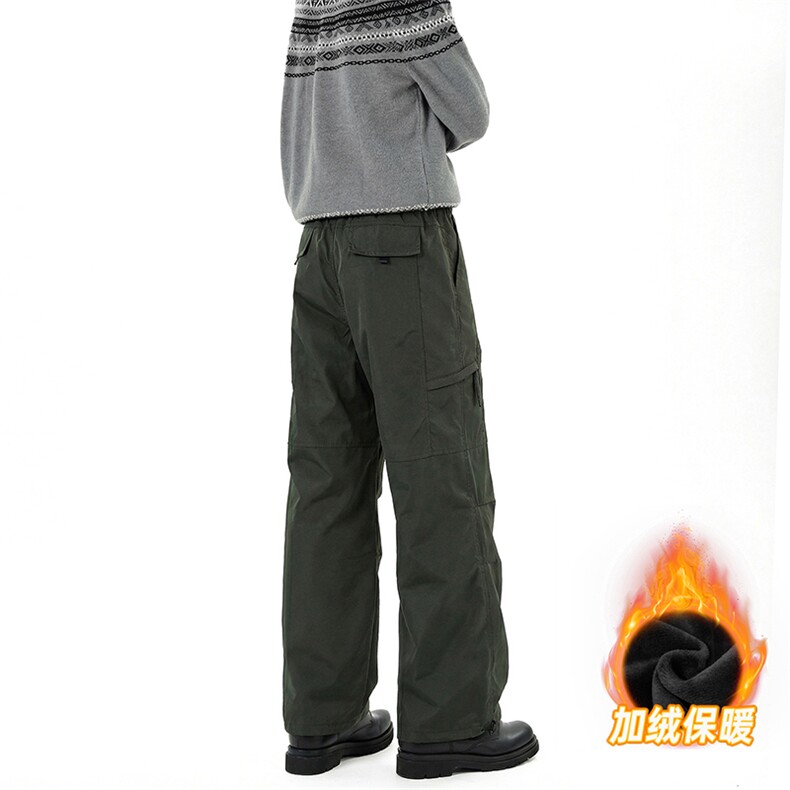 A178-K10022JR-P40加绒复古速干口袋工装裤男夏季薄款垂感阔腿裤,男装工装外套,电商A178