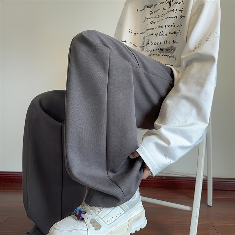 抖音品质秋季新款纯色简约百搭宽松休闲卫裤B315-K809-特p35控68，男装休闲裤，电商B315