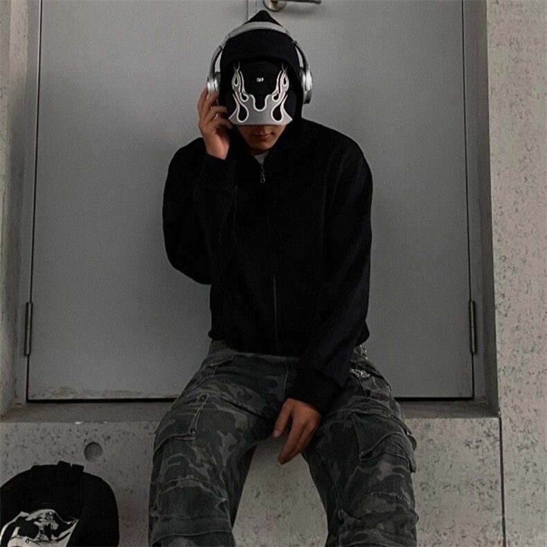 抖音得物高品质二开25秋冬美式重磅宽松结构设计连帽卫衣外套W78，男装卫衣，电商A486-1