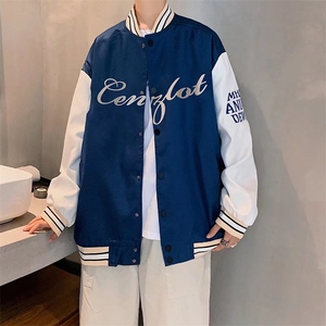 男夹克青少年立领长袖刺绣棒球服夹克W75P46图片