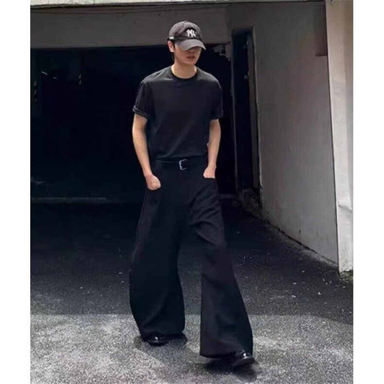 美式机能宽松百搭休闲裤男春秋季潮牌ins拉链设计感垂感拖地西裤,男装休闲裤,星座506A