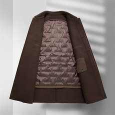 9096-70毛可脱卸羽绒内胆两色中长款大衣P310，男装毛呢大衣，星座1409-3