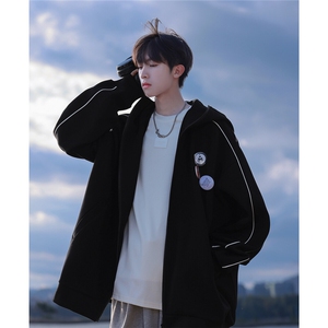 2025春 胸针款男连帽开衫卫衣WY841/P80控118-面布100棉底布100涤图片
