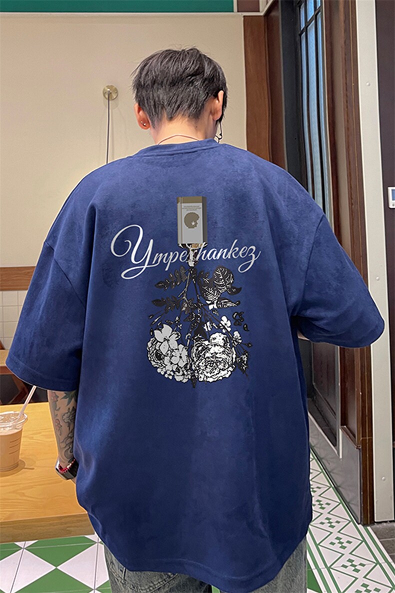 量大优供视频重磅麂皮绒短袖T恤男JPDX193-特P19,男装T恤,电商B367