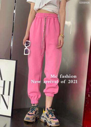 腰绳亮钻简单裤，女装，江南小龙女