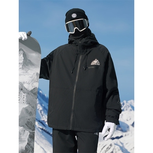 冬季双板防风防水加棉加厚大码连帽滑雪服外套男女HF66-P165控278图片