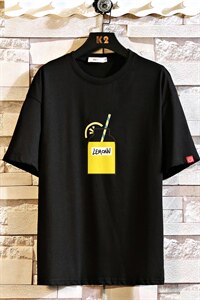 2021夏季新白砖墙日系大码男已注册卡通印花短袖T恤T1076-P25图片