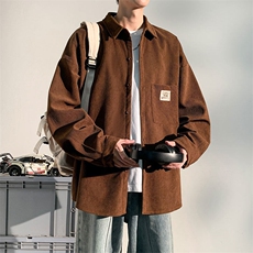 衬衫男2025春季灯芯绒新款港风宽松大码长袖衬衣CS025-P38，男装衬衫，星座214-3