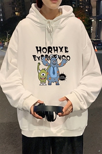 WY2048-P35 加绒款-P40 纯棉连帽卫衣男大码运动帽衫宽松薄外套男图片
