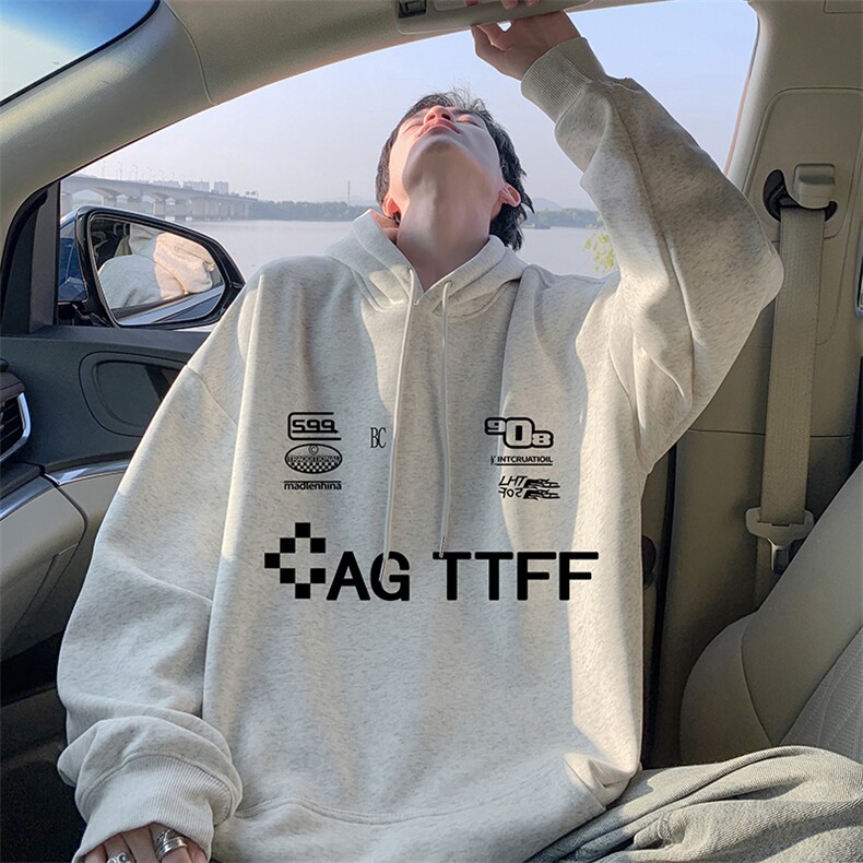 抖音得物供货可提供视频秋冬重磅美式宽松连帽卫衣DL2086,男装卫衣,电商A486
