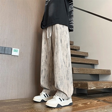 K369-P48秋季男士竖纹不规则印花细闪直筒西装裤控价68，男装西服套装，星座703