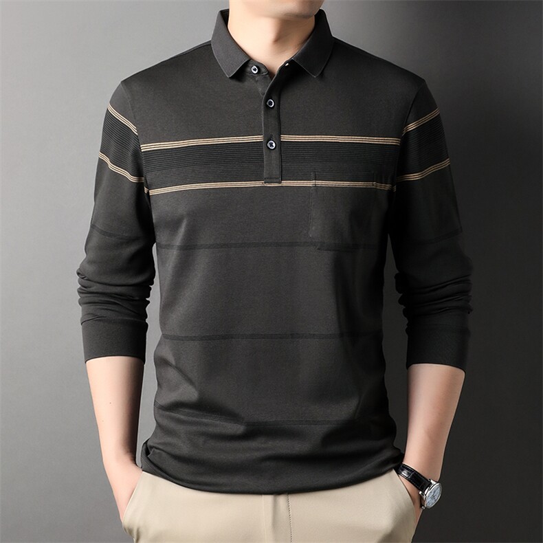 ATMS3816钱塘2020-3中年男士休闲百搭条纹简约长袖T恤P57图片