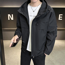 新款户外休闲冲锋衣连帽外套男士潮牌工装美式多口袋夹克2522-P60，男装夹克，星座1403B