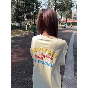 万针全刺绣工艺抖音得物高品质260克重磅纯棉双纱美式高街短袖T恤图片
