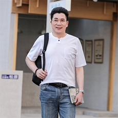 2023夏季新款男士短袖T恤中年休闲纯棉半袖男装宽松体恤衫上衣男，男装T恤，电商B212（原钱塘6029）