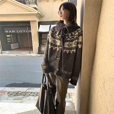 重磅秋冬北极绒开衫毛衣美式复古休闲慵懒风牛角扣针织衫连帽外套，男装针织衫/毛衣，电商A486