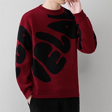 毛衣男秋冬高品质男士休闲圆领针织衫毛衣打底衫-8252-P57，男装T恤，星座310B-3