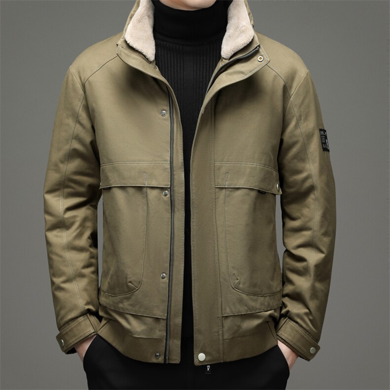 冬季男士商务休闲羽绒服中年男装连帽外套鸭绒上衣ZELD9827-P315,男装羽绒服,电商B212（原钱塘6029）