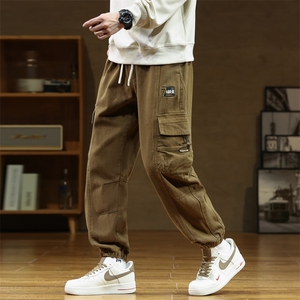 全棉水洗 M-8XL 秋季新款大码束脚潮流工装休闲卫裤 109-K501-P60图片