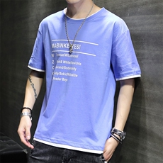 款6035-P30夏季男士短袖t恤纯棉新款上衣服夏天宽松ins潮流潮牌，男装T恤，电商D310（原电商305）