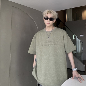 可独供视频 250克重磅砂洗钢印天丝棉冰丝短袖T恤JF201-特P38控58图片