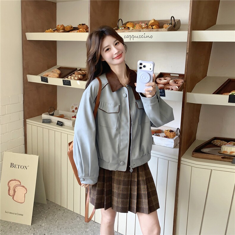 已出货新品26春拼接灯芯绒皮衣短外套2C293-Q918-P170-K258,女装短外套,2C293