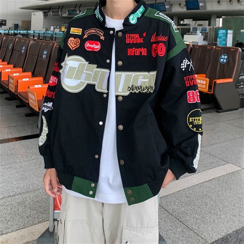2023春秋季百搭潮流夹克衫棒球服韩版宽松美式赛车服W5251-P70,男装夹克,星座512-2