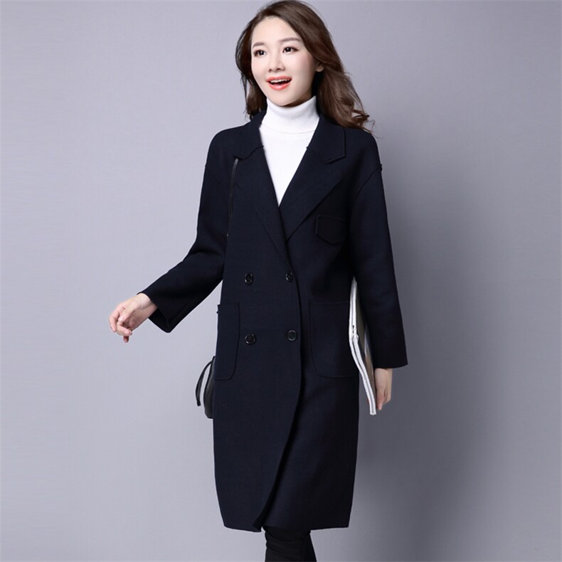 2021秋冬毛呢大衣中长款保暖毛呢大衣383款修身西装领韩版,女装毛呢外套,秋牧寒烟