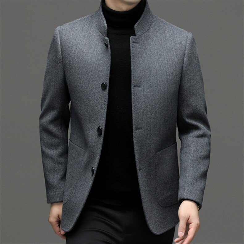 简约双面尼外套中青年男士冬季新款时尚休闲XL-AL--W2308-P220,男装毛呢大衣,钱塘6003（原4033）