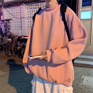 21春秋新款半高领卫衣男潮ins宽松潮流百搭加绒宽松上衣W033-p30图片