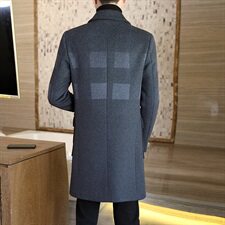 男士羊毛修身中长款呢子大衣西装领商务休闲毛呢风衣外套N16，男装毛呢大衣，电商B226-2（原B217-2）