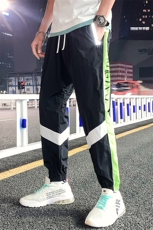2021春季新款港风男士宽松反光拼色小脚九分裤男潮A438-5090-P50，男装休闲裤，电商A438