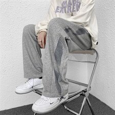 秋冬男士侧面拼接印花大码宽松直筒休闲裤潮流拖地裤K802P50,男装休闲裤,电商A073
